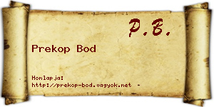 Prekop Bod névjegykártya